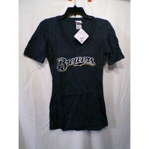 Campus Lifestyle Women's M Brewers V-Neck T-Shirt Heather Navy